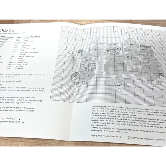 RARE Fanci That Thin Ice Cross Stitch Pattern Only - Picture 3 of 3